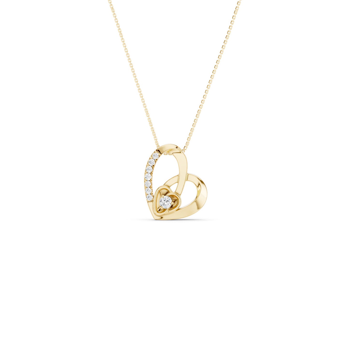 Intertwined Double Heart Pendant