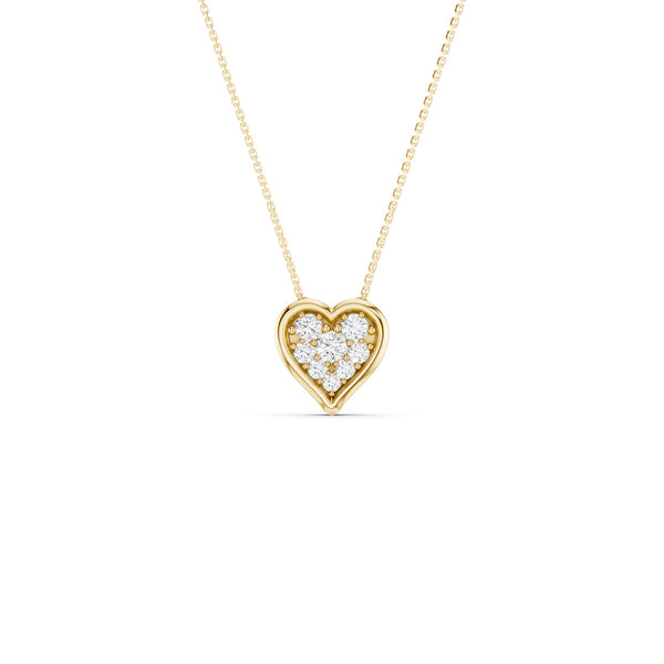 Bezel-Framed Heart Cluster Necklace
