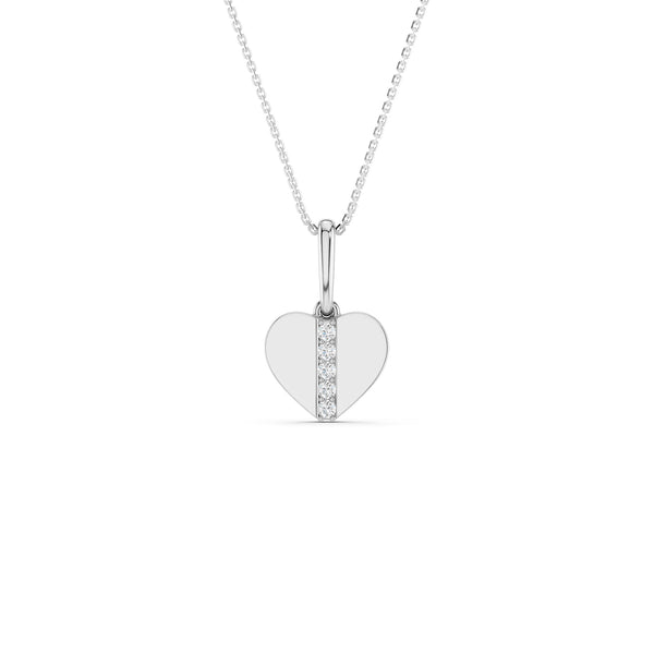 Split Pave Heart Pendant