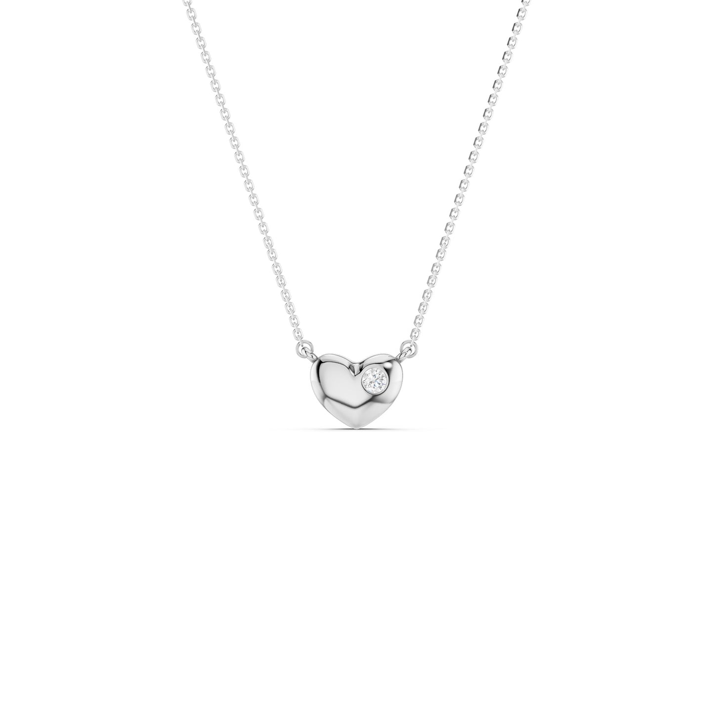 Faceted Heart Pendant Necklace