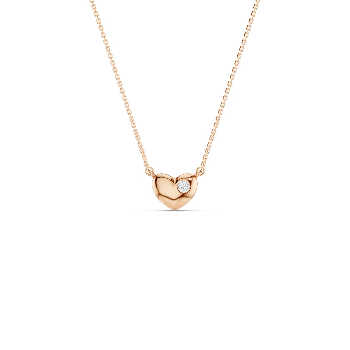Faceted Heart Pendant Necklace