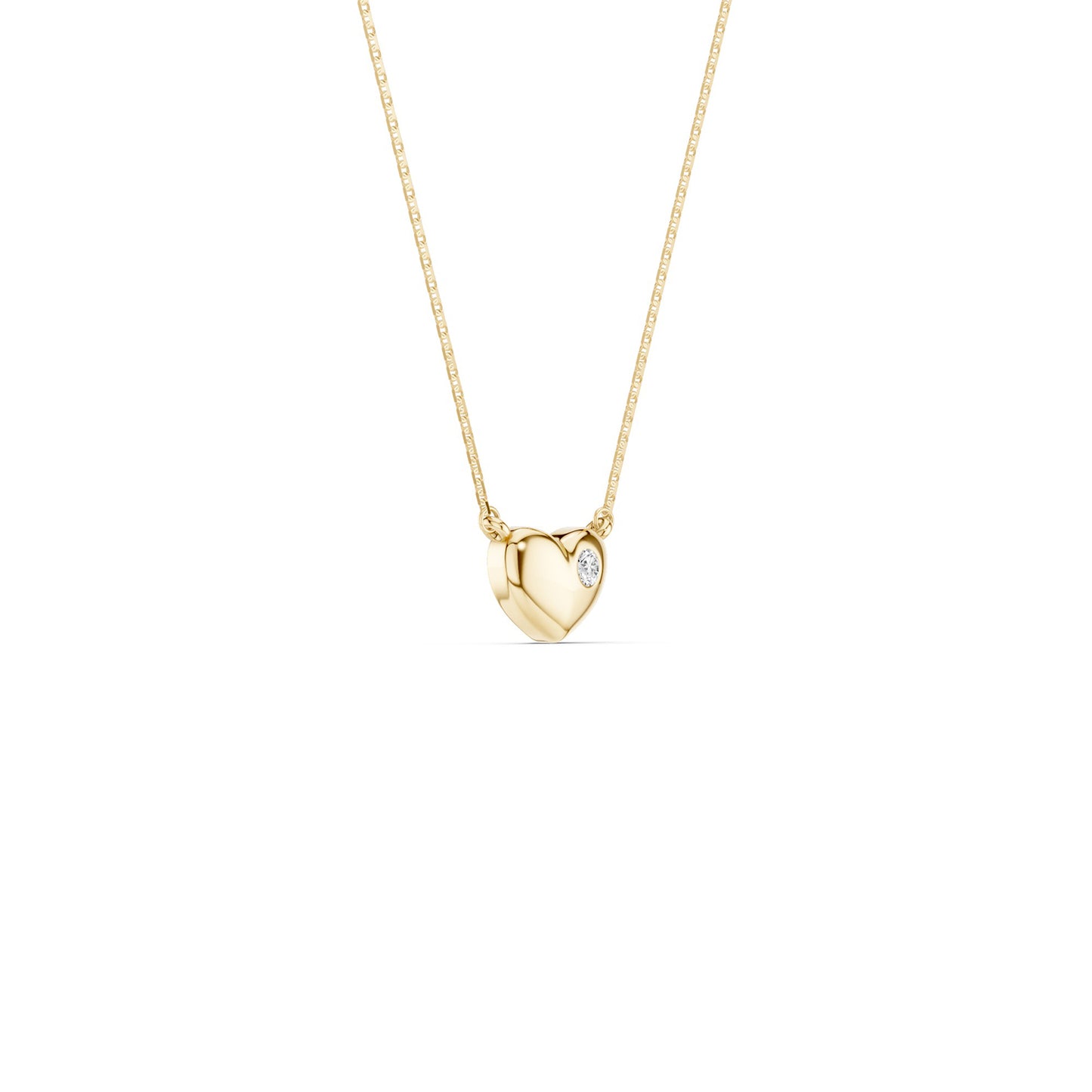 Faceted Heart Pendant Necklace