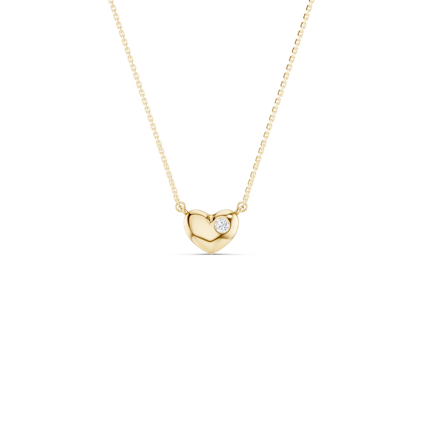 Faceted Heart Pendant Necklace