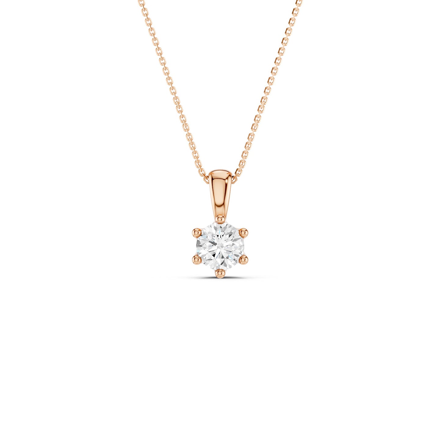 Six-Prong Crowned Pendant