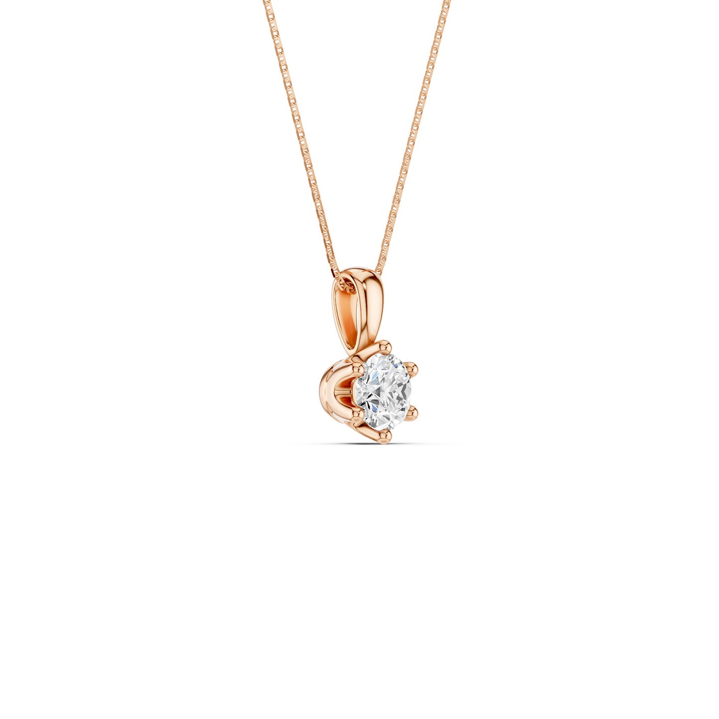 Six-Prong Crowned Pendant