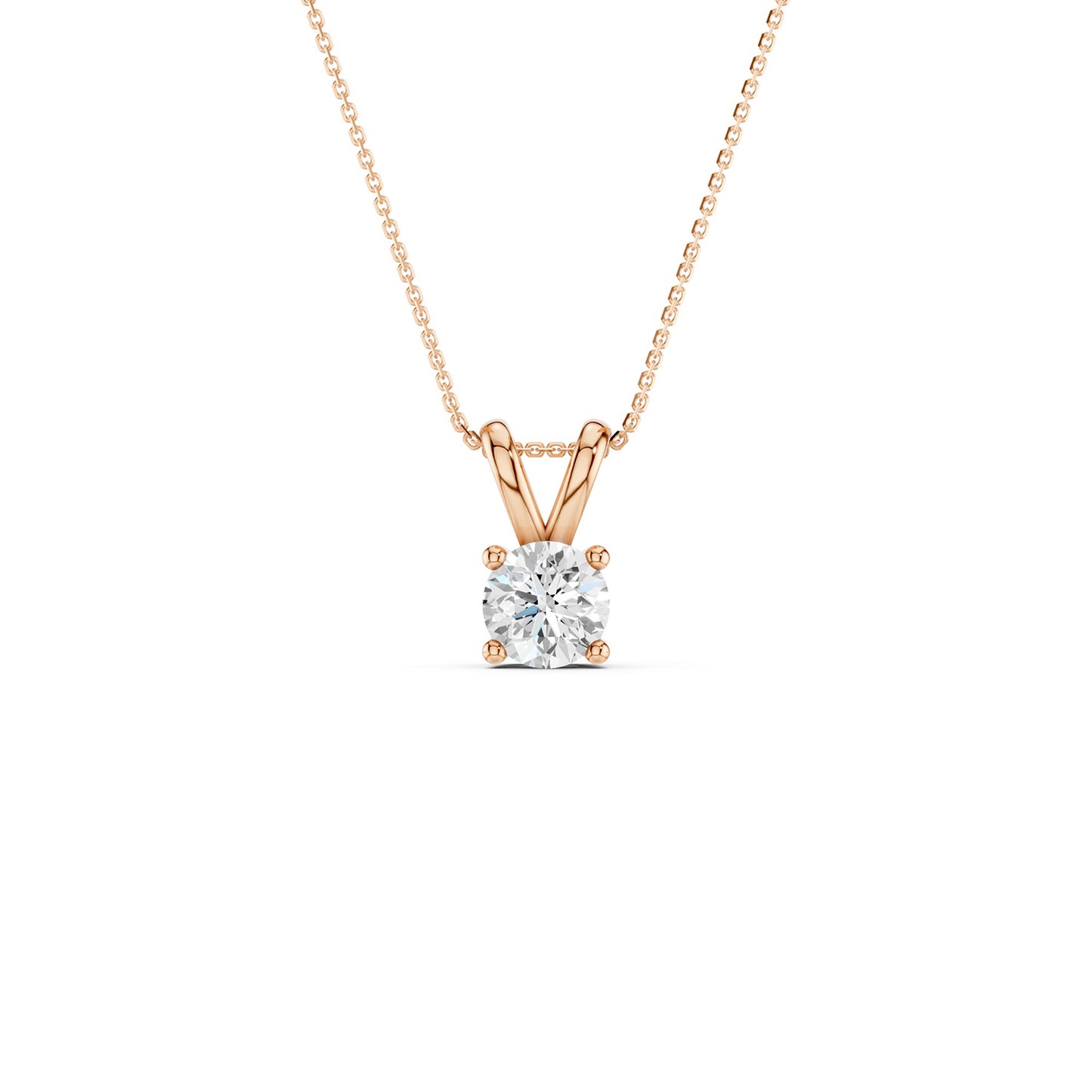 Round Solitaire V-Bail Pendant