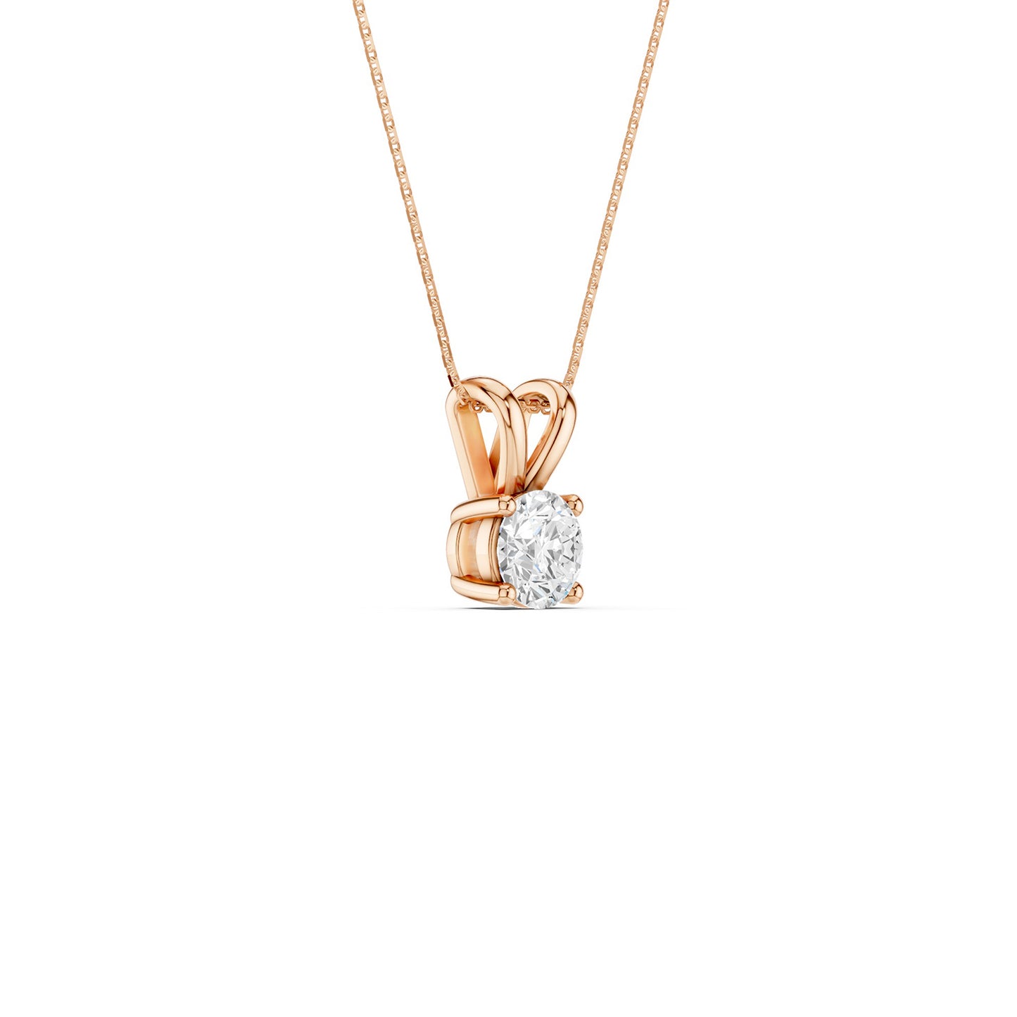 Round Solitaire V-Bail Pendant