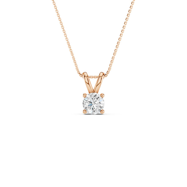 Round Solitaire V-Bail Pendant