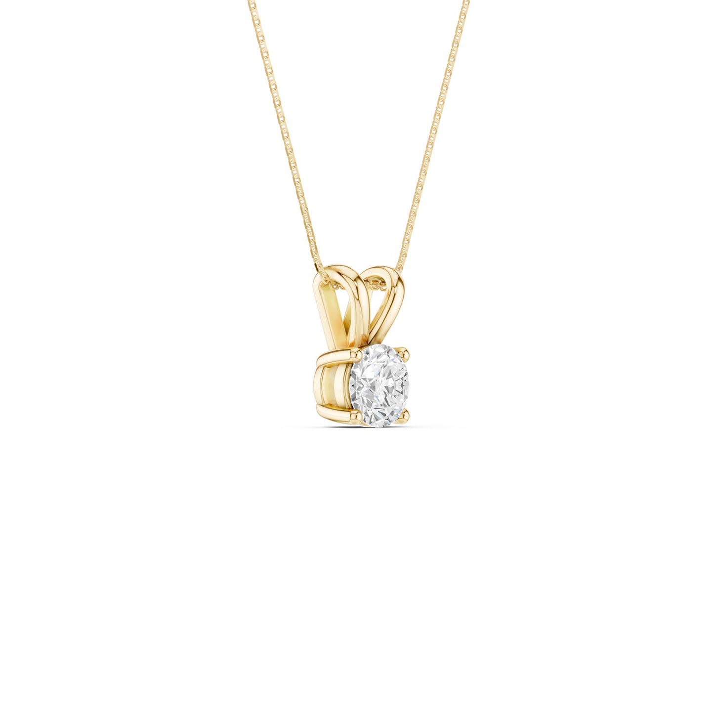 Round Solitaire V-Bail Pendant