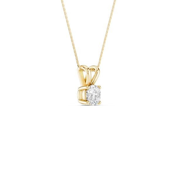 Round Solitaire V-Bail Pendant