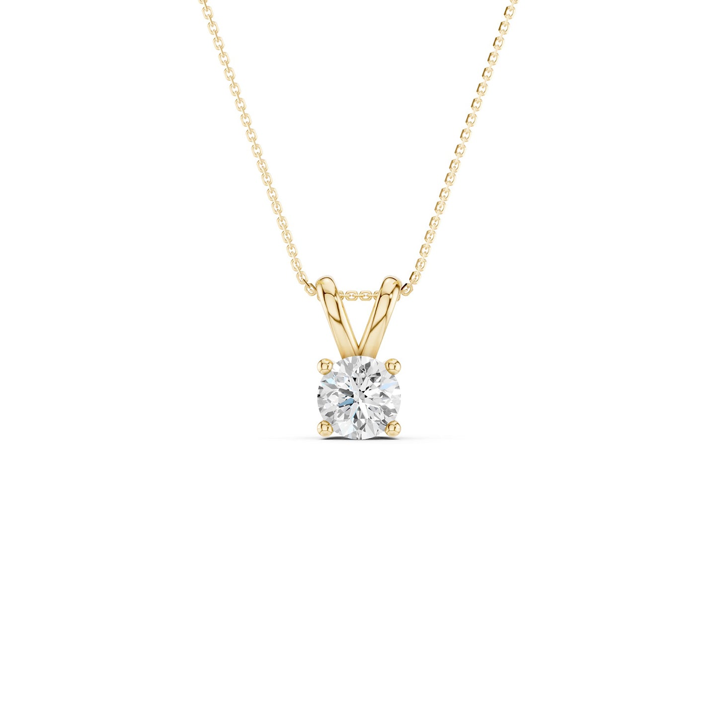 Round Solitaire V-Bail Pendant