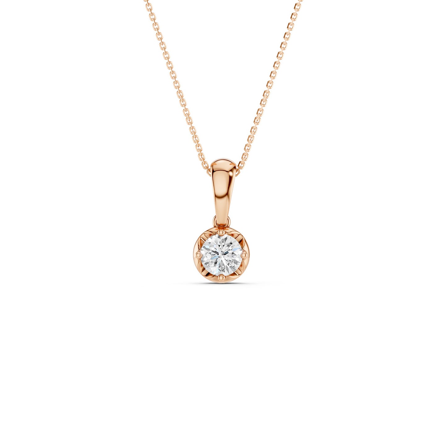 Twisted-Edge Solitaire Pendant