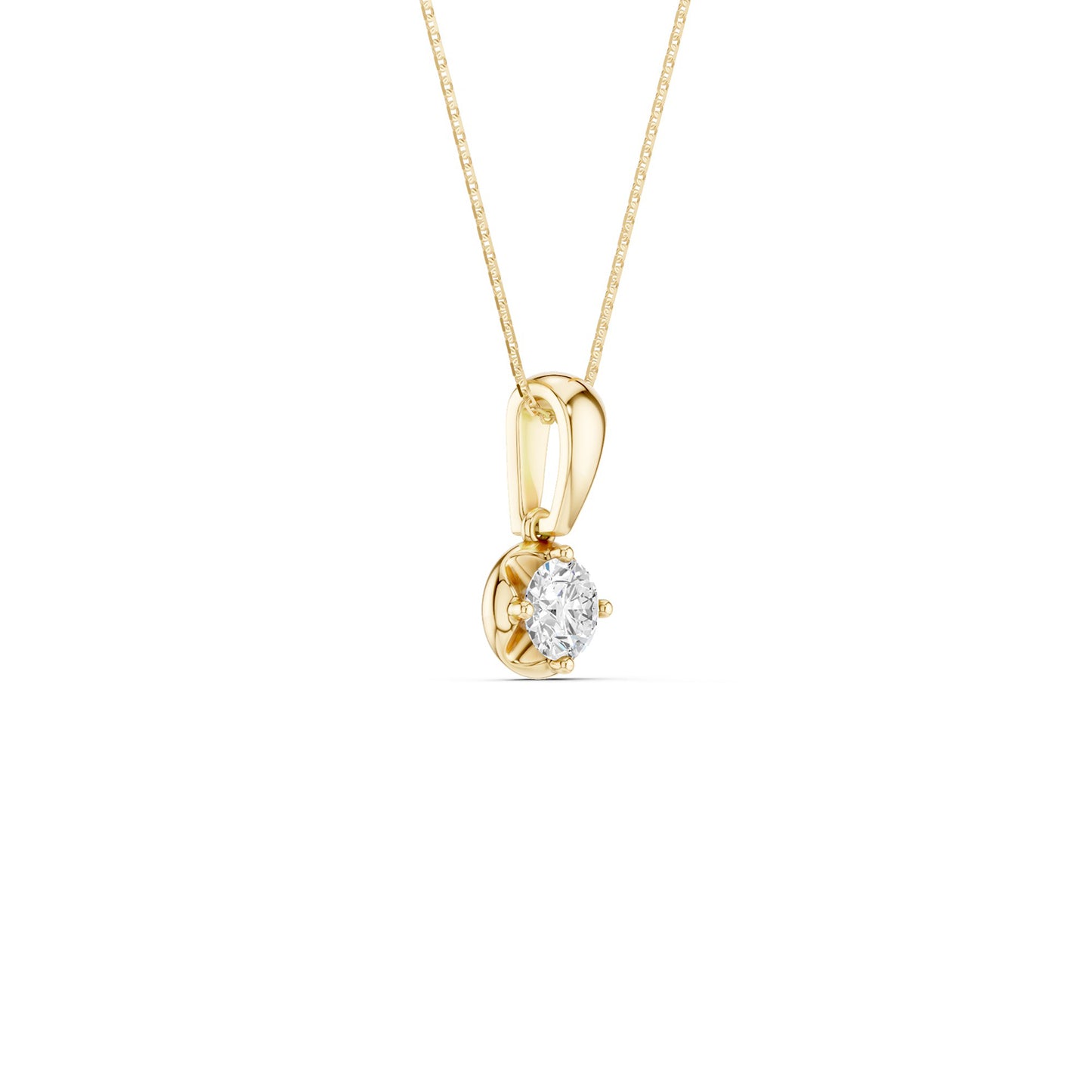 Twisted-Edge Solitaire Pendant
