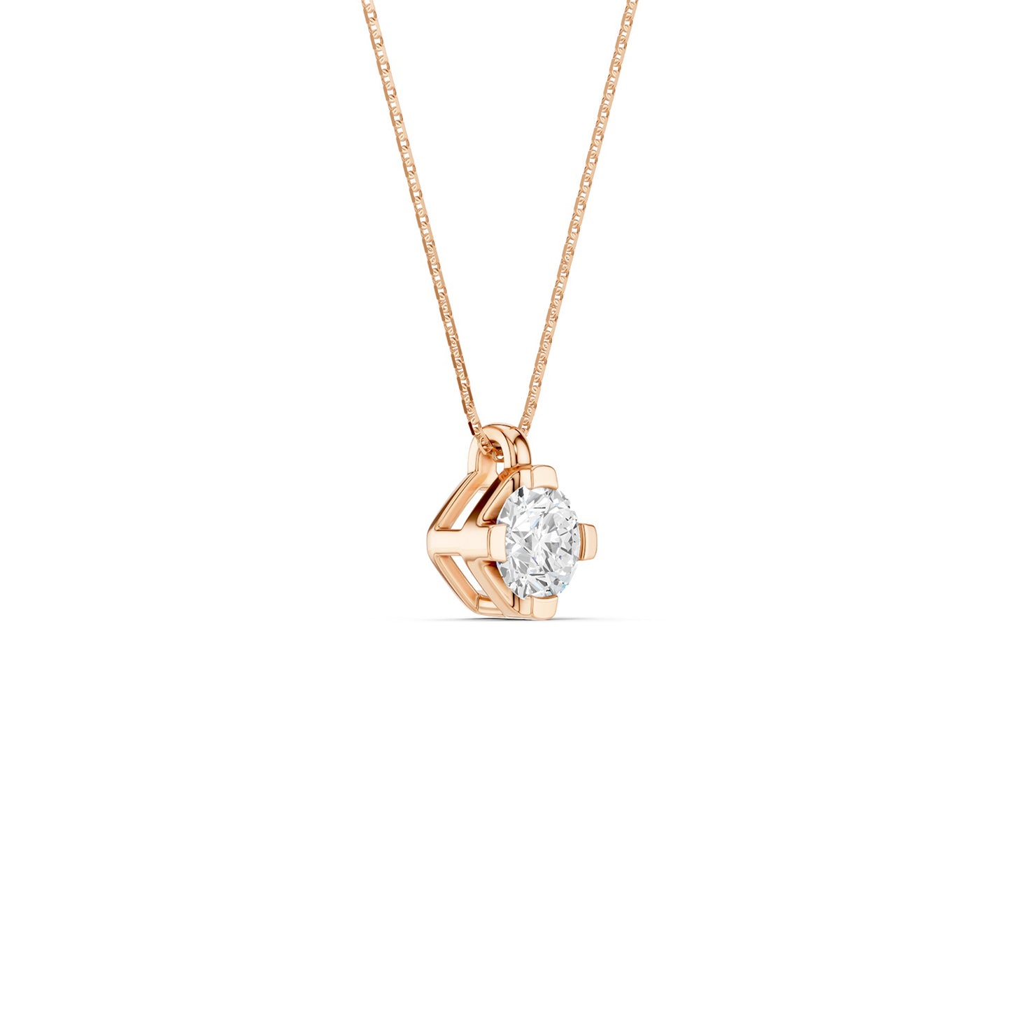 Twin Arc Solitaire Pendant