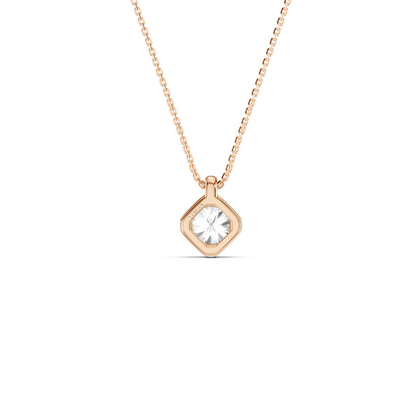 Twin Arc Solitaire Diamond Pendant