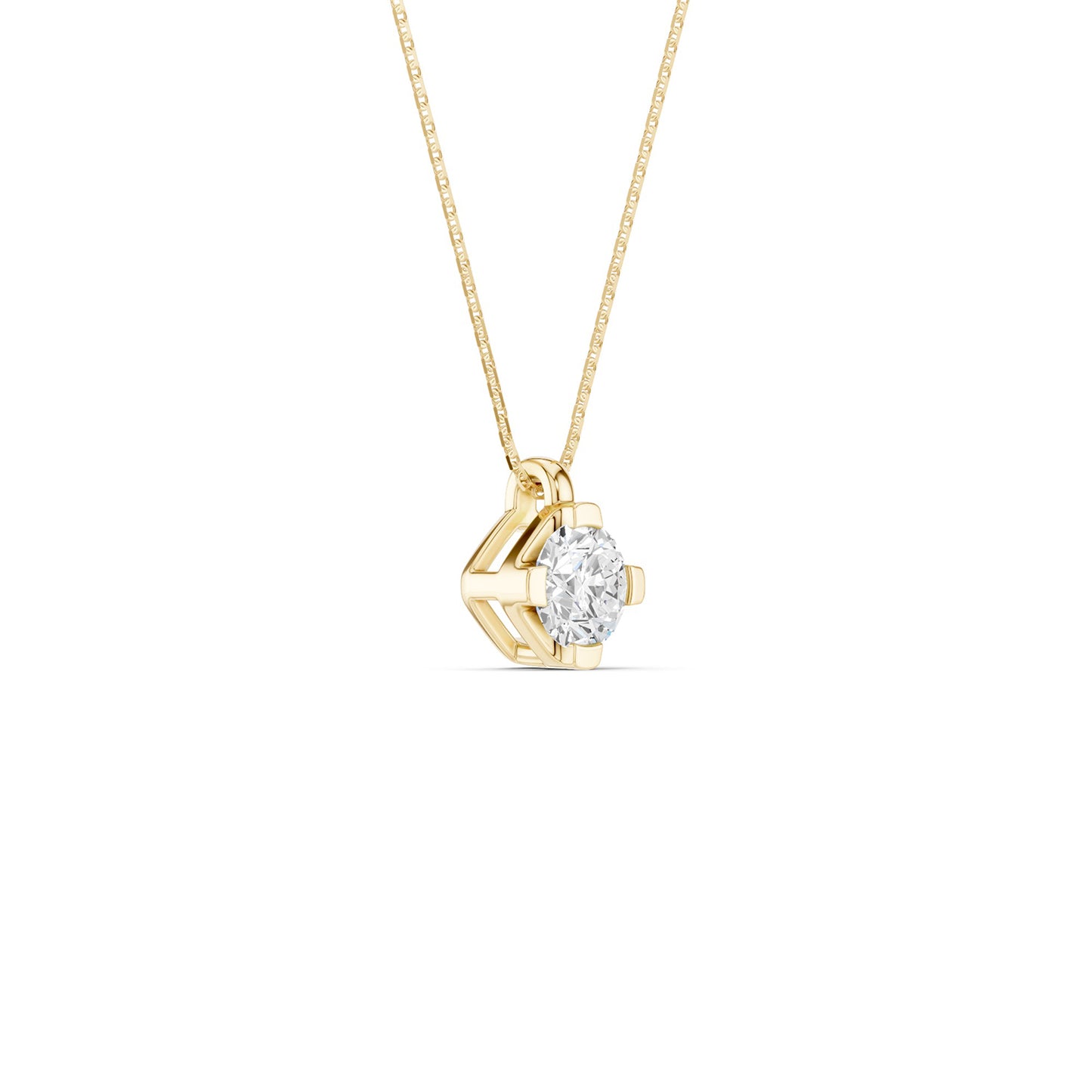 Twin Arc Solitaire Pendant