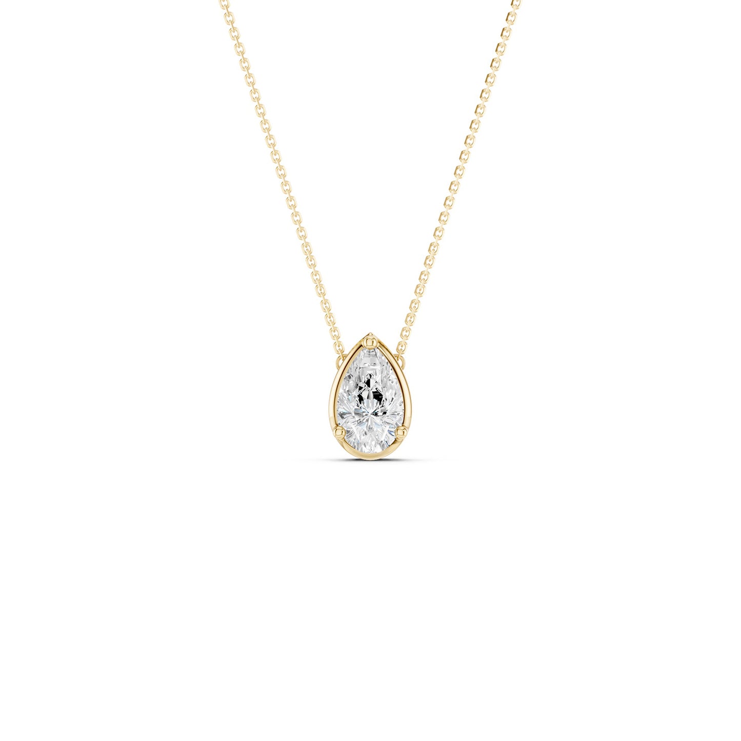 Floating Pear-Cut Necklace