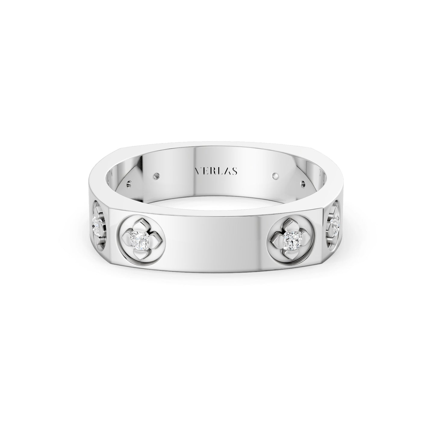 La Fleur 8 Round-Cut 4.10mm Square Band