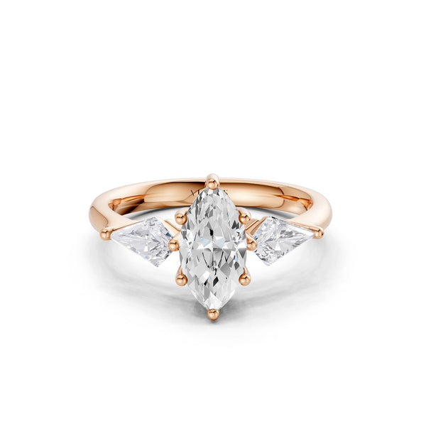 Marquise-Cut Kite Trinity Ring