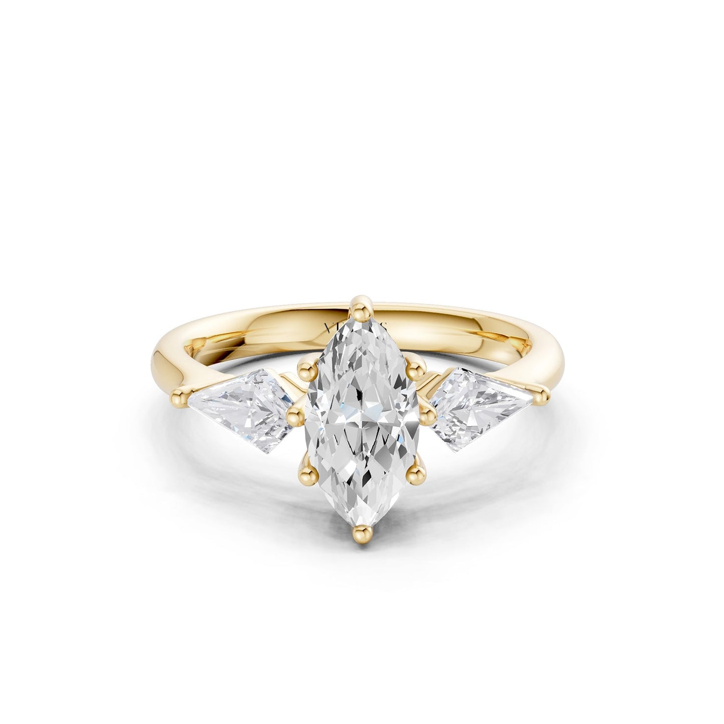 Marquise-Cut Kite Trinity Ring