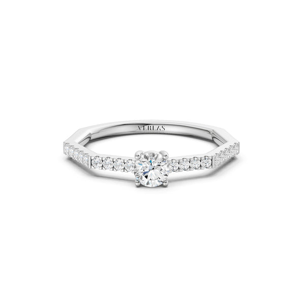 Octad Aura Solitaire Pavé Ring