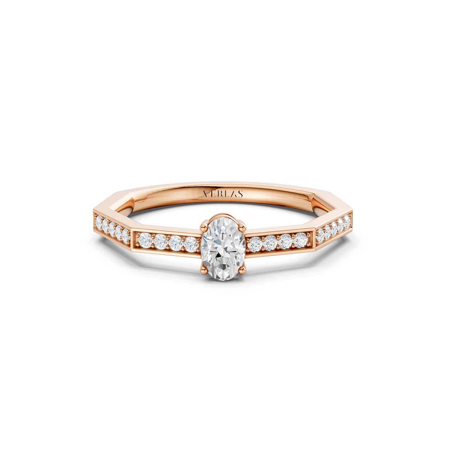Octad Oval Channel Set Ring