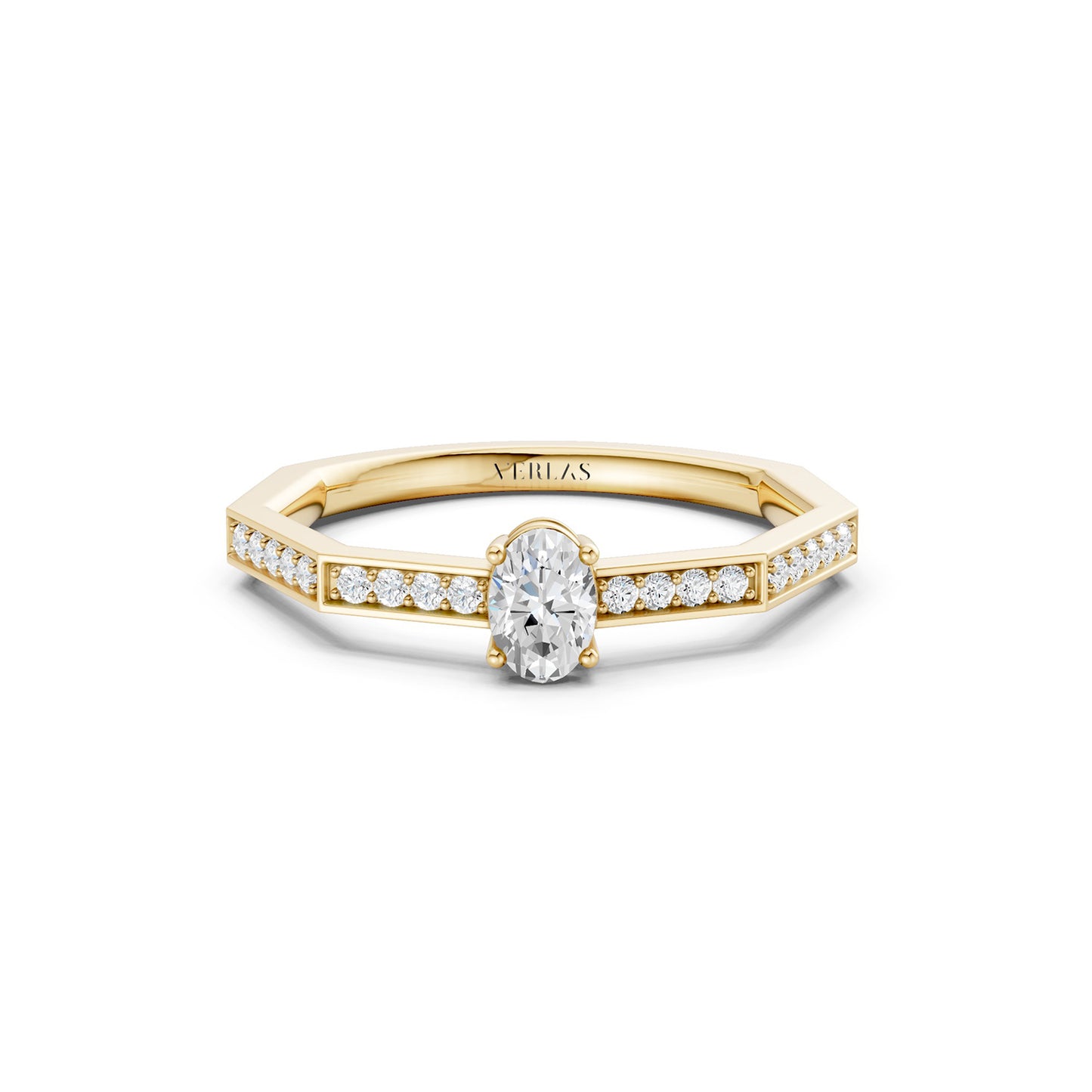 Octad Oval Channel Set Ring