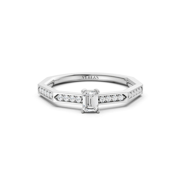 Octad Emerald Channel Set Ring