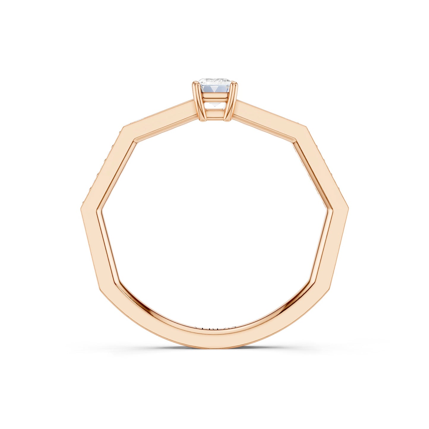 Octad Emerald Channel Set Ring
