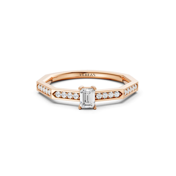 Octad Emerald Channel Set Ring