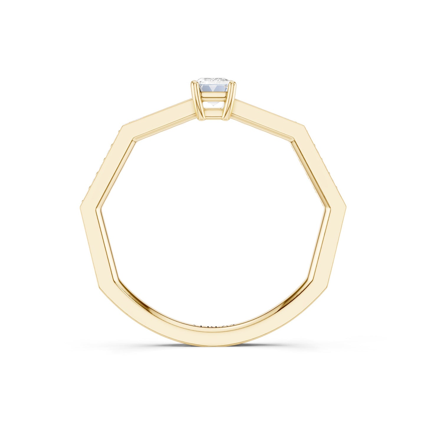 Octad Emerald Channel Set Ring