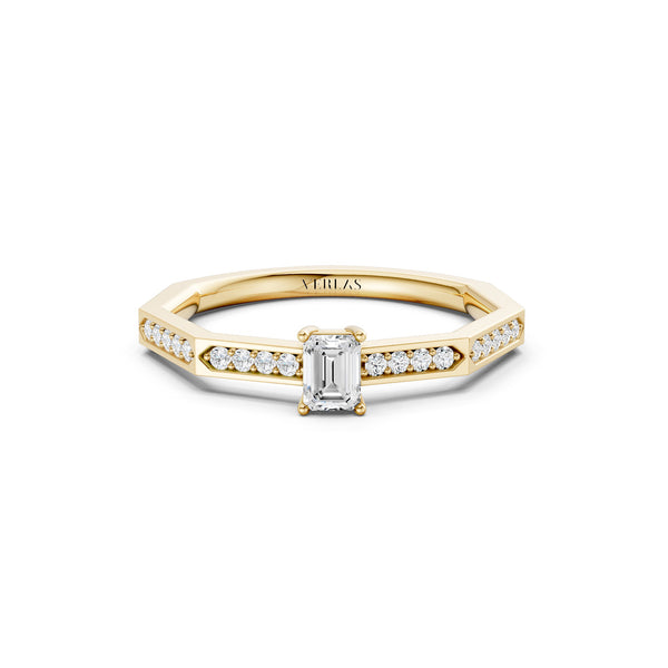 Octad Emerald Channel Set Ring
