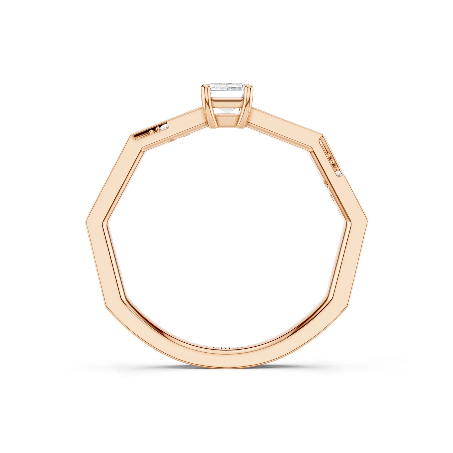 Octad Emerald Diagonal Pavé Ring