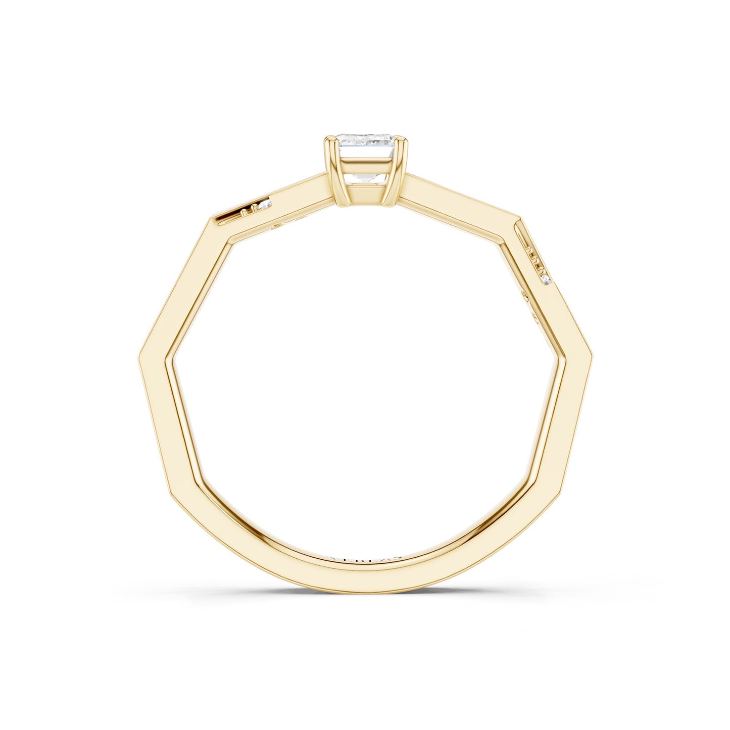Octad Emerald Diagonal Pavé Ring