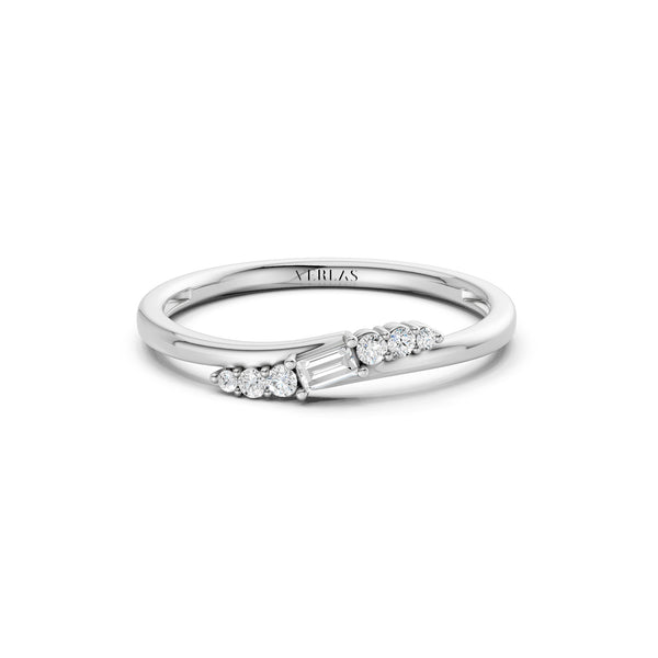 Asymmetrical Baguette & Round Cut Diamond Ring