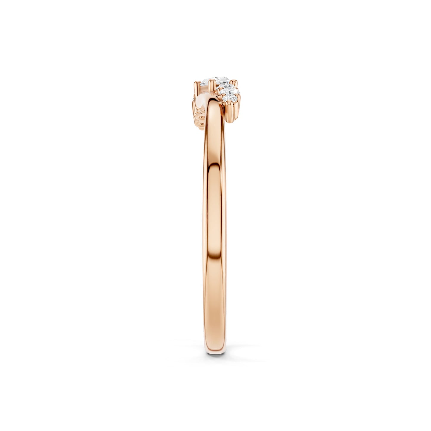 Asymmetrical Baguette & Round Cut Diamond Ring