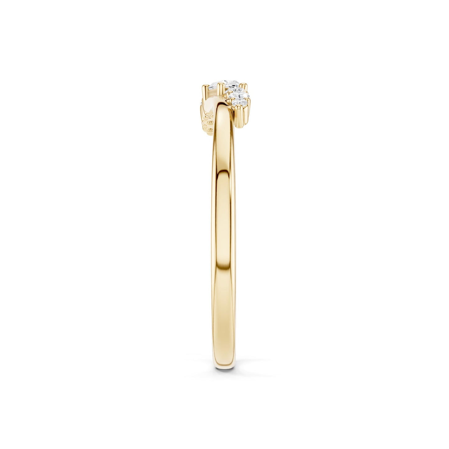 Asymmetrical Baguette & Round Cut Diamond Ring