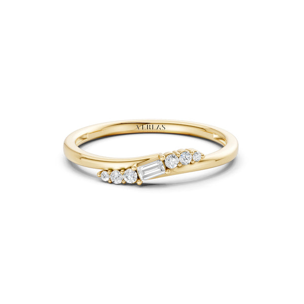 Asymmetrical Baguette & Round Cut Diamond Ring