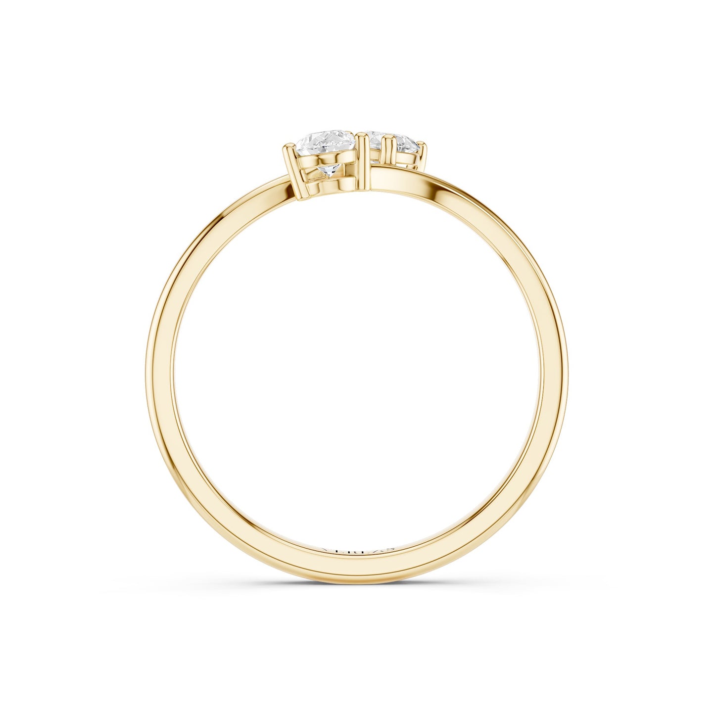 Curved Shank Duo Pear Ring