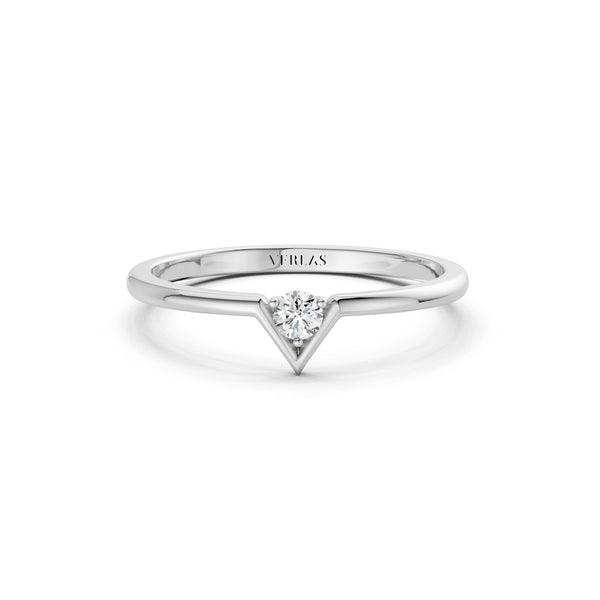 Chevron Solitaire Ring