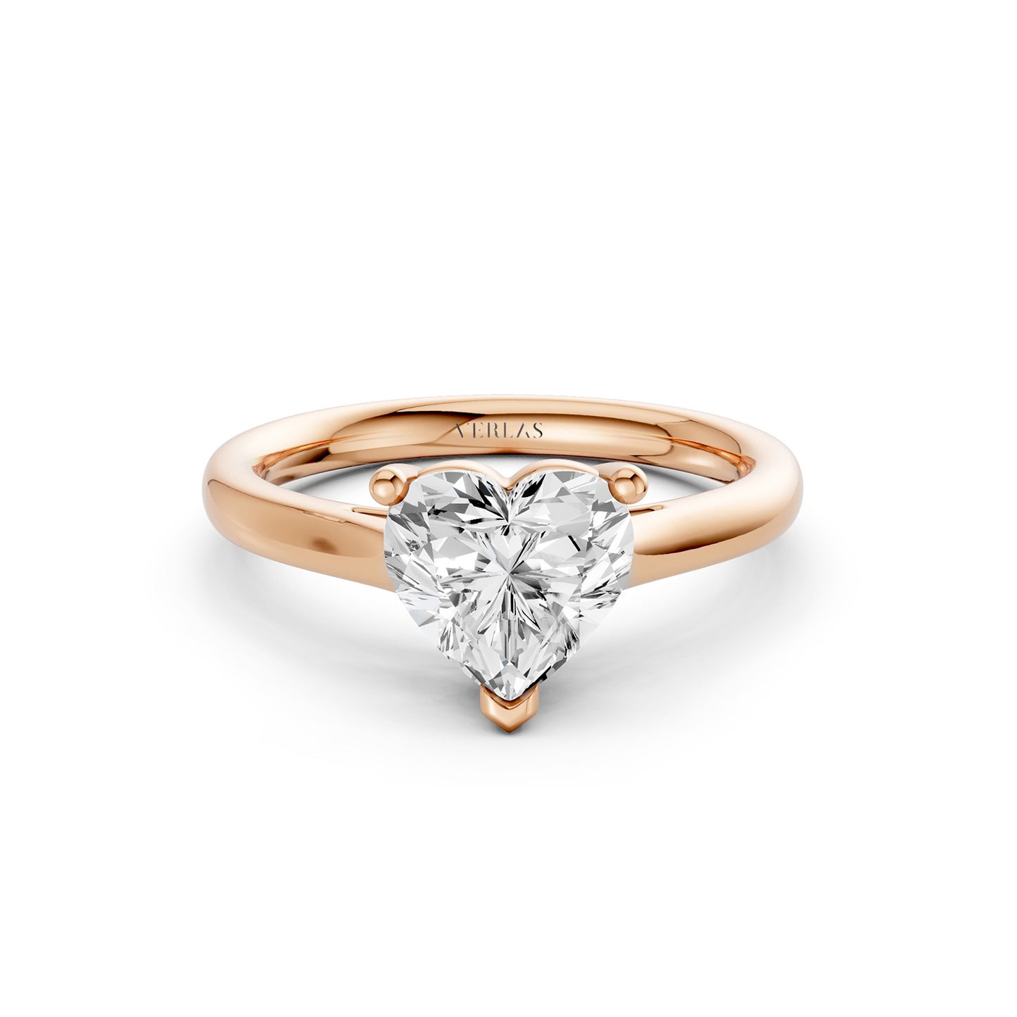 Heart Solitaire Ring Large