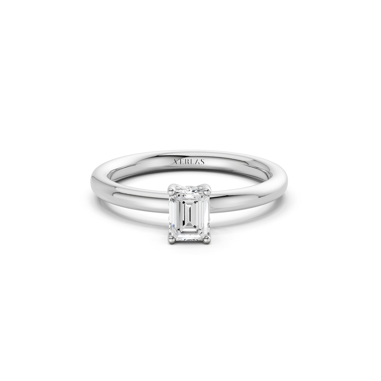 Emerald-Cut Hidden Halo Ring