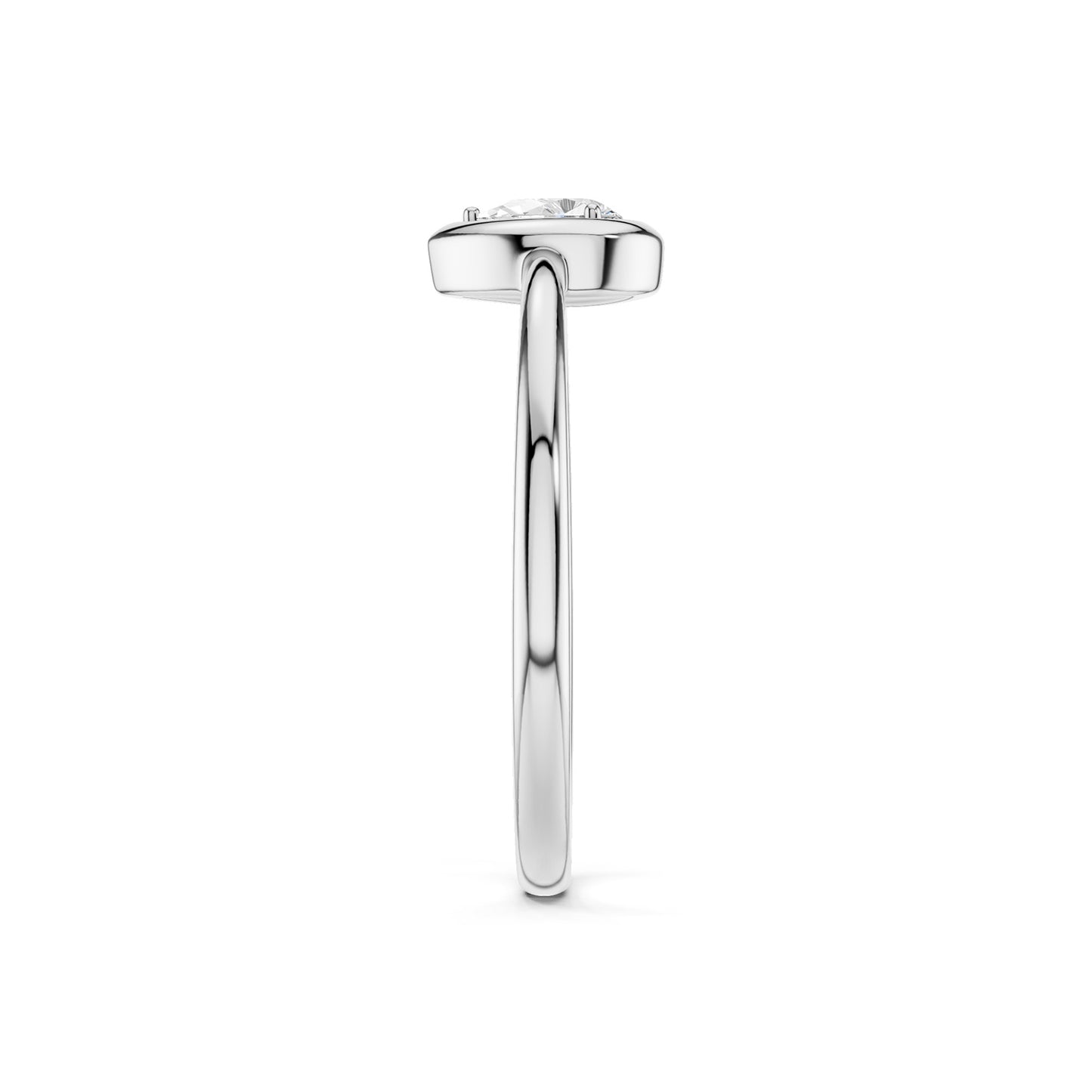 Dewdrop Solitaire Bezel Frame Ring