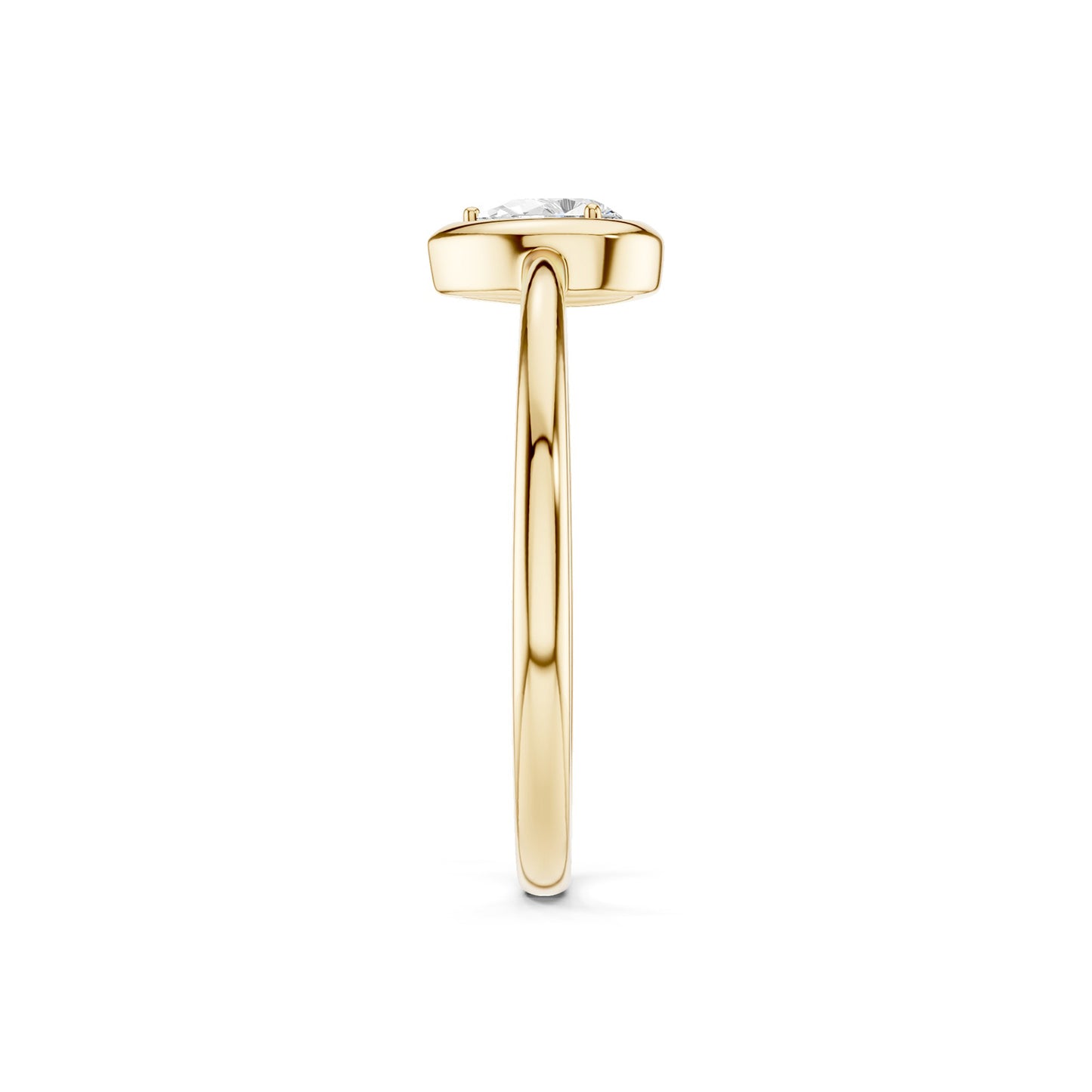 Dewdrop Solitaire Bezel Frame Ring