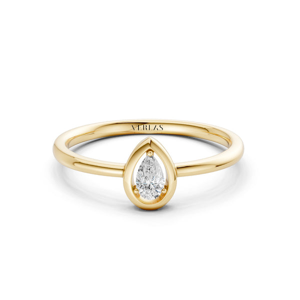 Dewdrop Solitaire Bezel Frame Ring