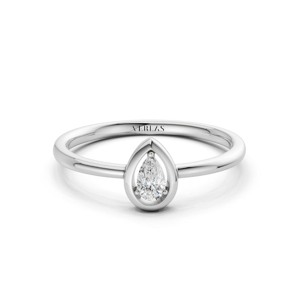 Dewdrop Solitaire Bezel Frame Ring