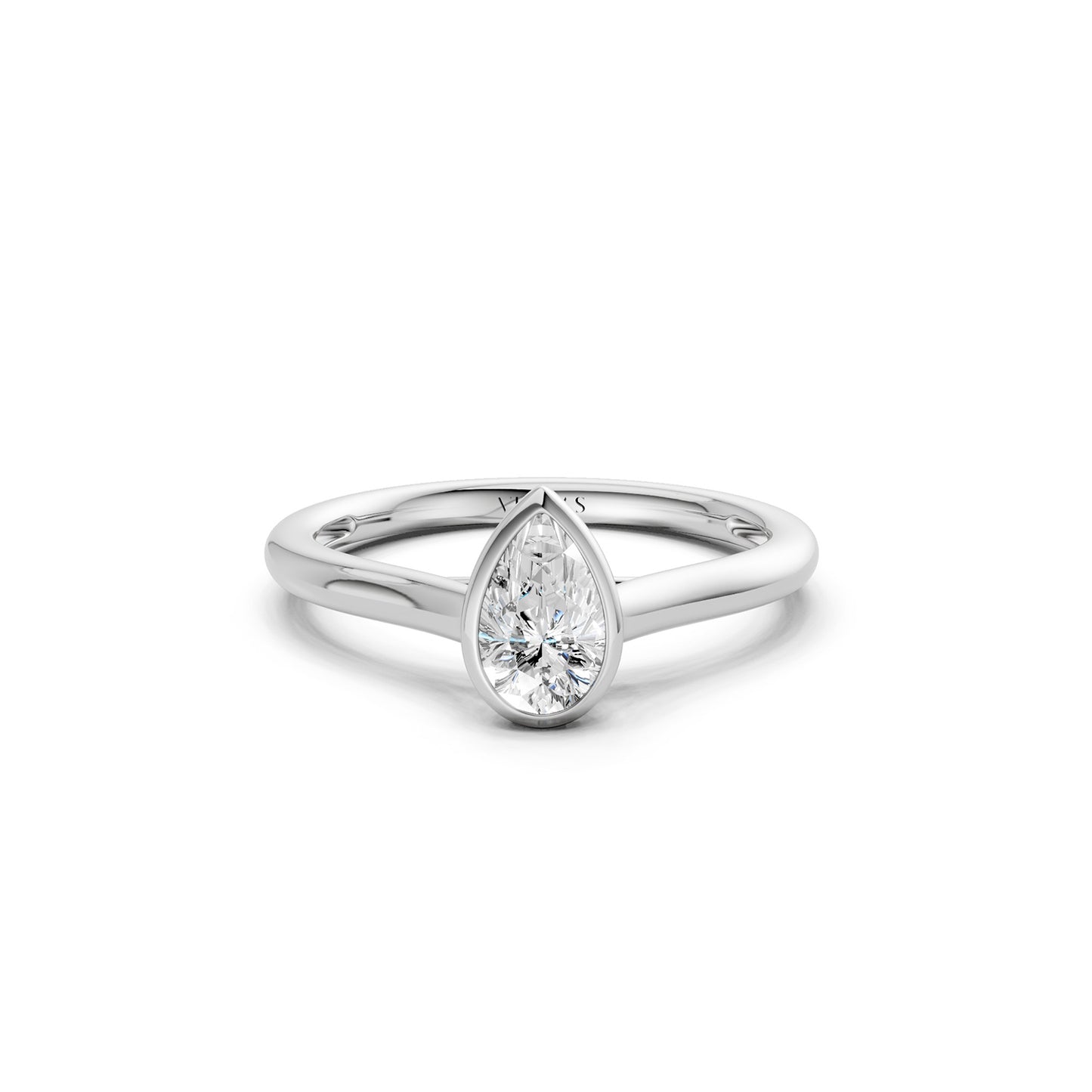 Pear-Cut Bezel Solitaire Ring