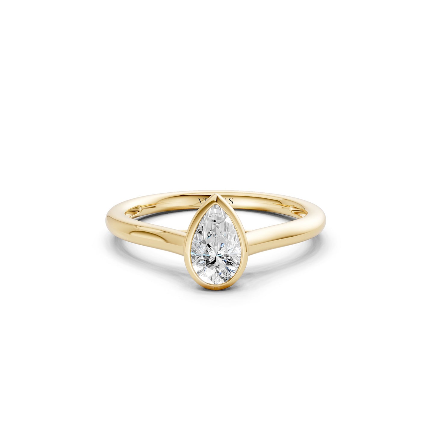 Pear-Cut Bezel Solitaire Ring
