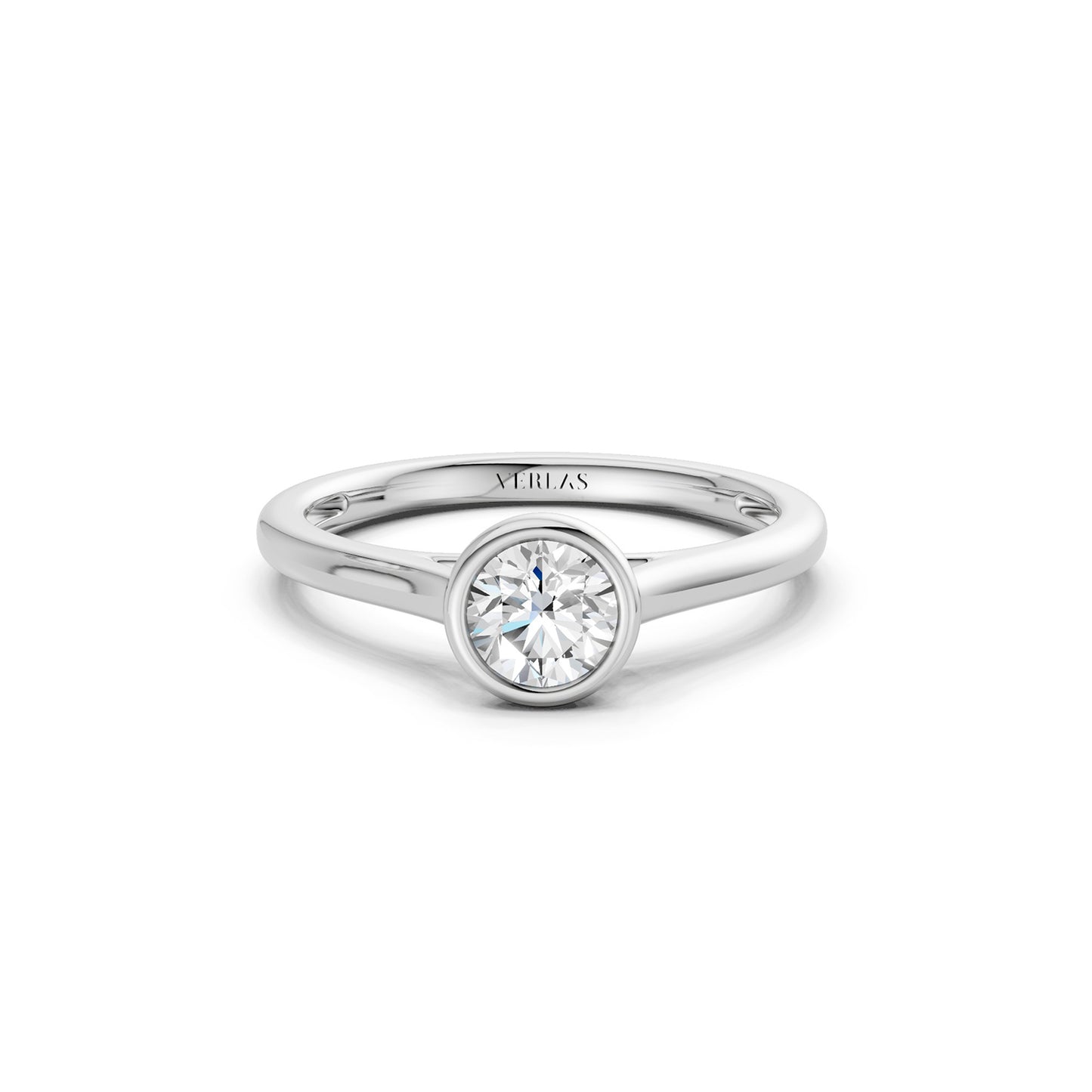Round Brilliant-Cut Bezel Ring