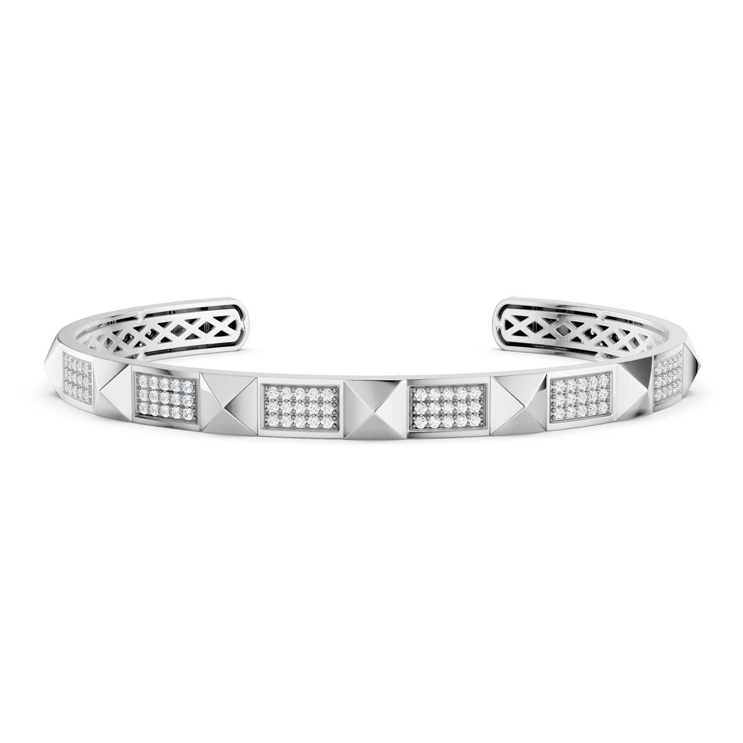 Zenyth Pyramid 3-Rows Cuff Bracelet